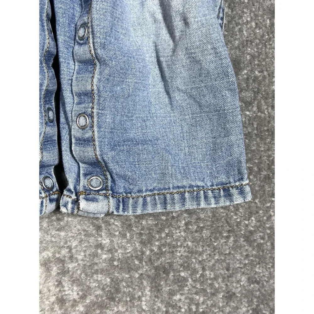 Vintage Y2K Old Navy Baby Denim Overalls Size 18-24 Months Blue Distressed